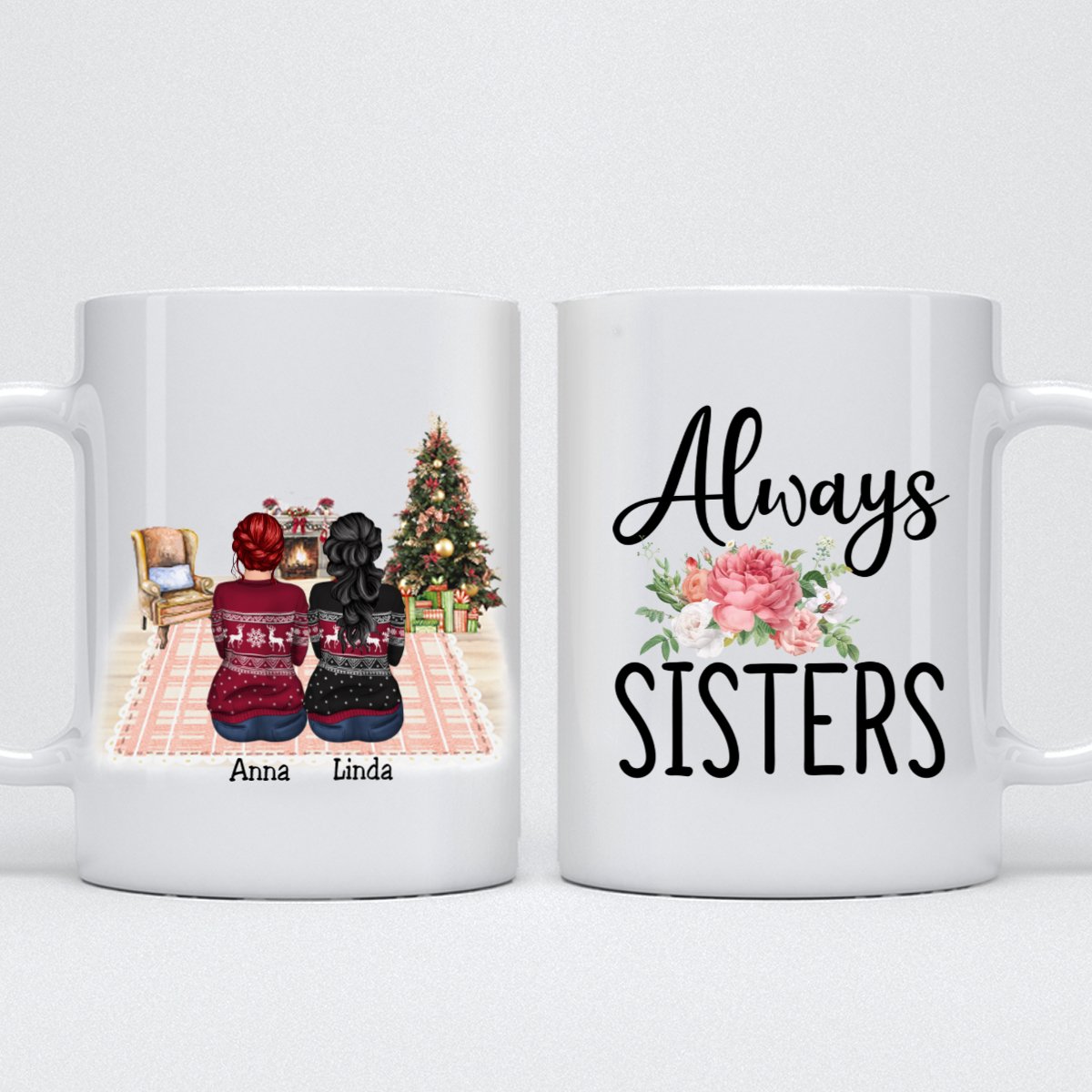 Always Sisters - Personalized Mug (Pink) - Makezbright Gifts