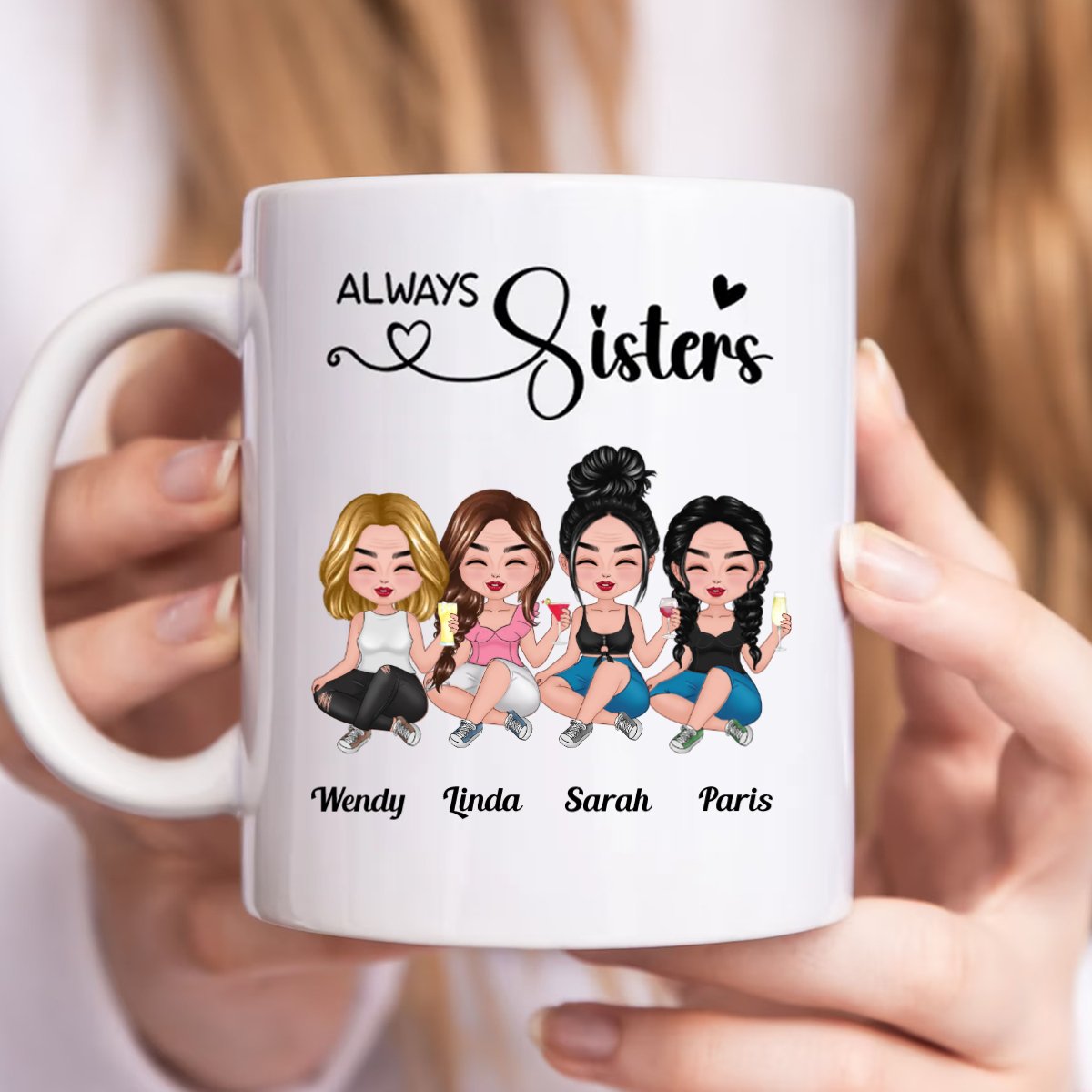 Always Sisters - Personalized Mug (TB) - Makezbright Gifts