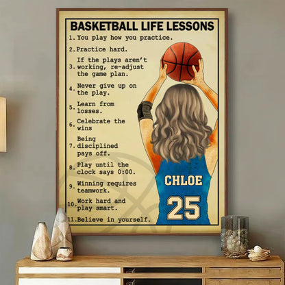 Basketball - Basketball Life Lessons - Personalized Poster (LH) - Makezbright Gifts