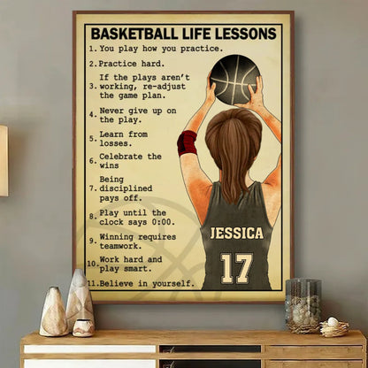 Basketball - Basketball Life Lessons - Personalized Poster (LH) - Makezbright Gifts