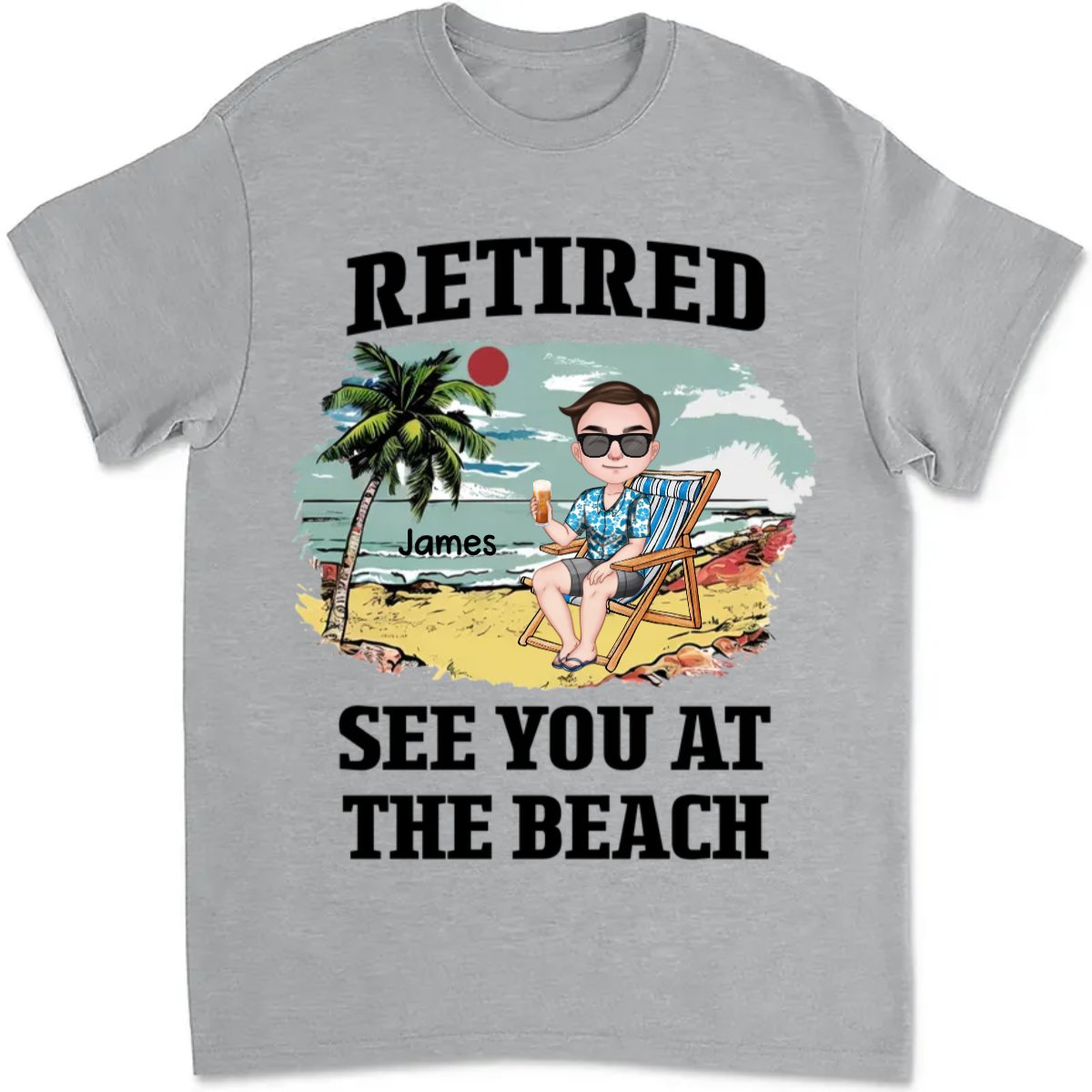 Beach Lovers - Retired See You At The Beach Vintage - Personalized T - Shirt, Sweatshirt, Hoodie (HJ) - Makezbright Gifts