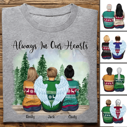 Best Friends - Always In Our Hearts - Personalized Unisex T - Shirt (Lake) - Makezbright Gifts