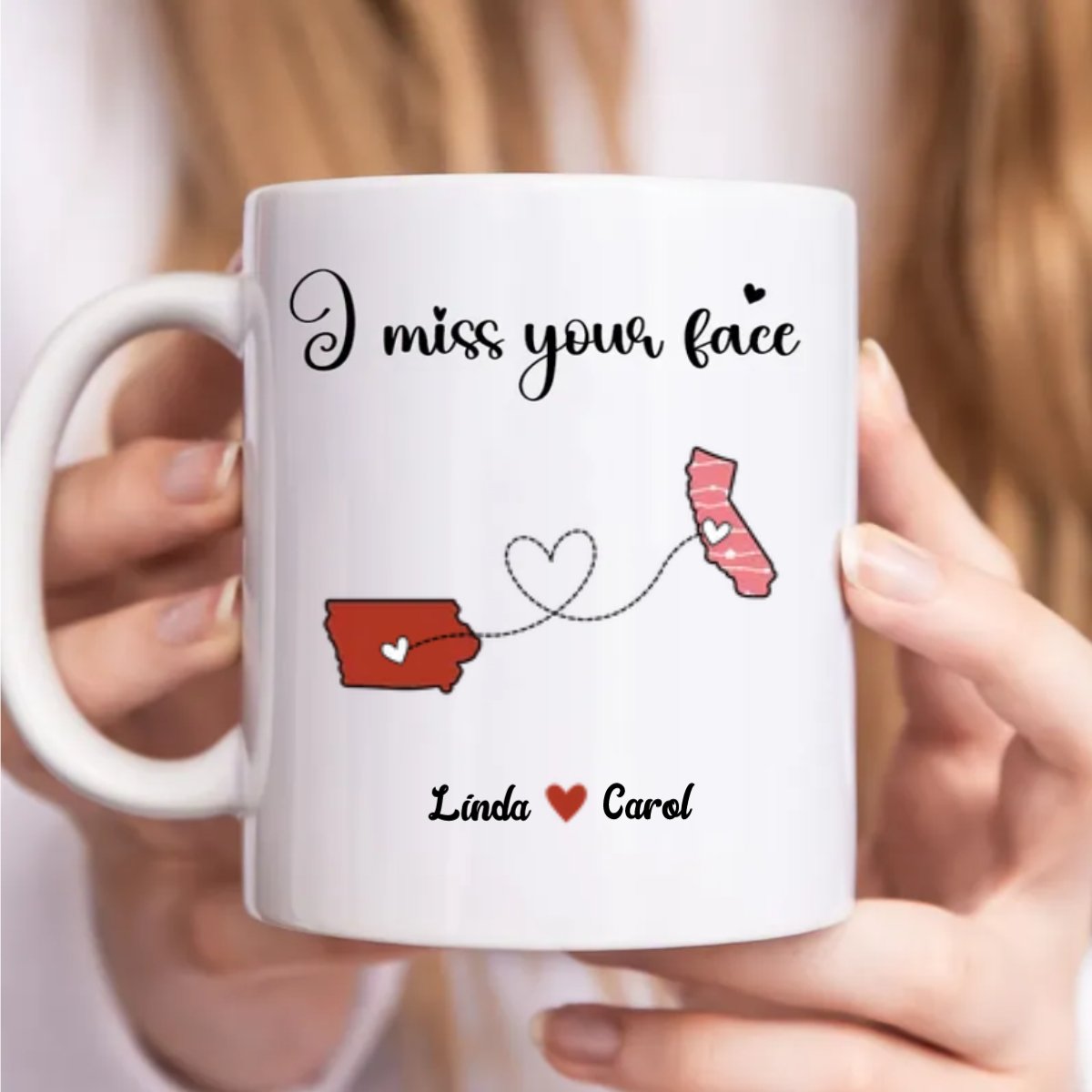 Best Friends - I Miss Your Face - Personalized Mug - Makezbright Gifts