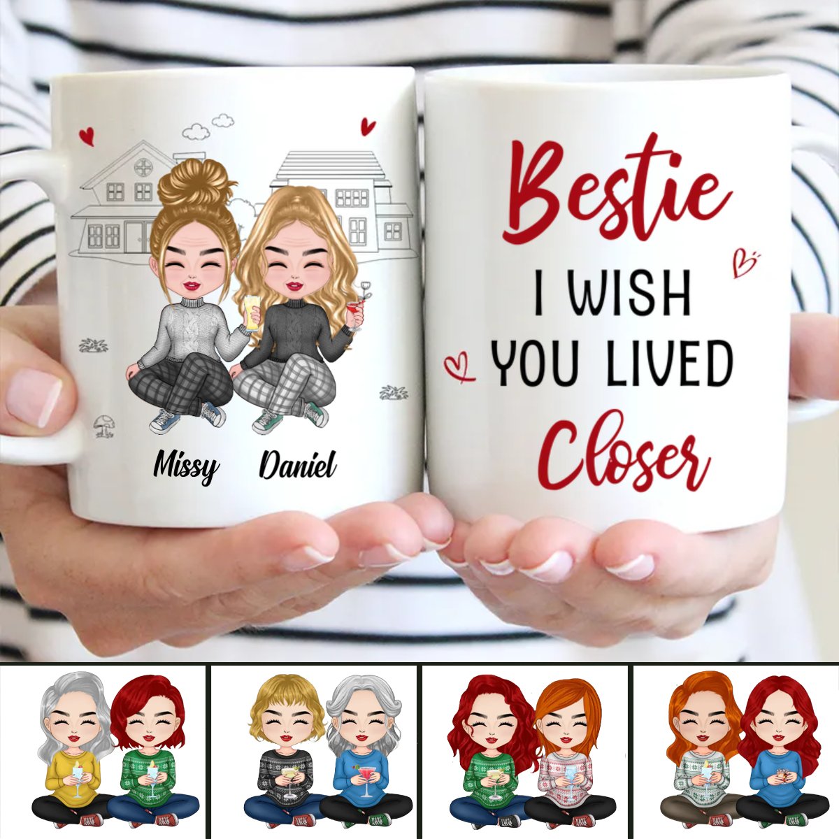 Bestie - I Wish You Lived Closer - Personalized Mug - Makezbright Gifts