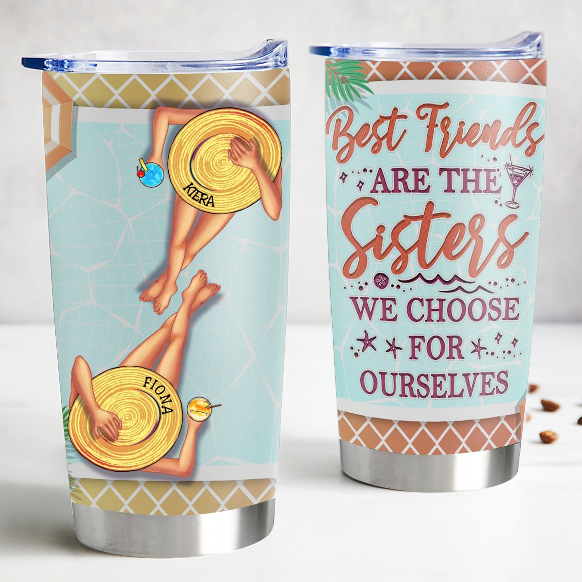 Besties 20oz Personalized Tumbler - Stay Refreshed On - The - Go - Makezbright Gifts