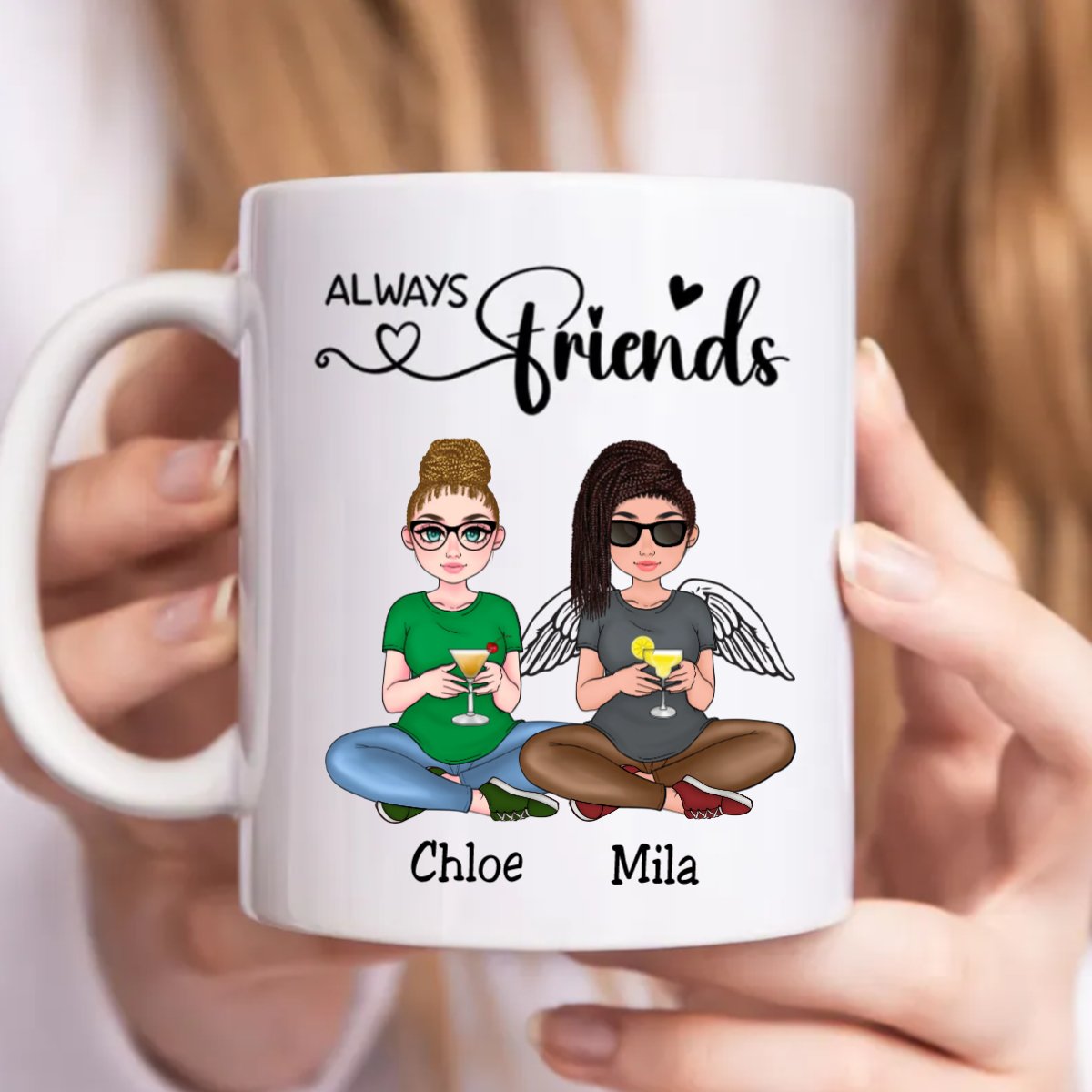 Besties - Always Friends - Personalized Mug (NM) - Makezbright Gifts