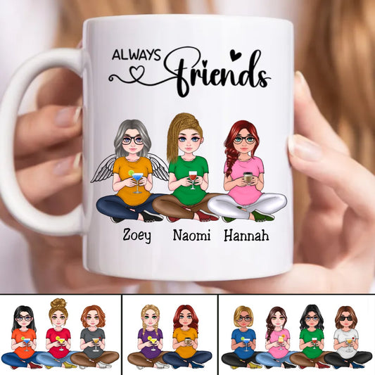 Besties - Always Friends - Personalized Mug (NM) - Makezbright Gifts