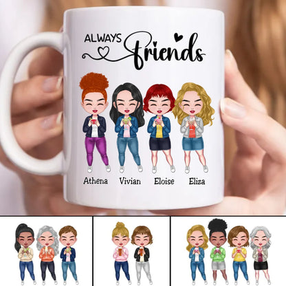 Besties - Always Friends - Personalized Mug (Ver. 3) - Makezbright Gifts