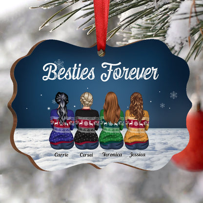 Besties - Besties Forever - Personalized Acrylic Ornament - Makezbright Gifts