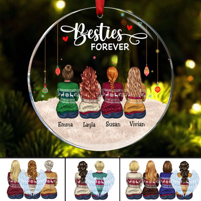 Besties - Besties Forever - Personalized Circle Ornament - Makezbright Gifts