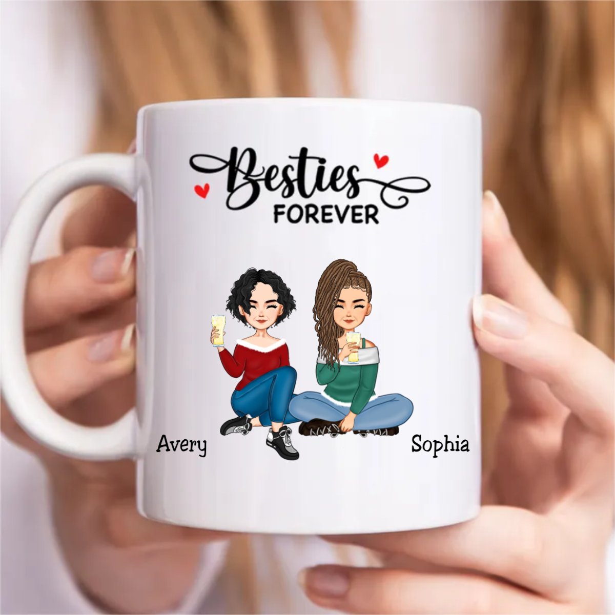 Besties - Besties Forever - Personalized Mug (KE) - Makezbright Gifts