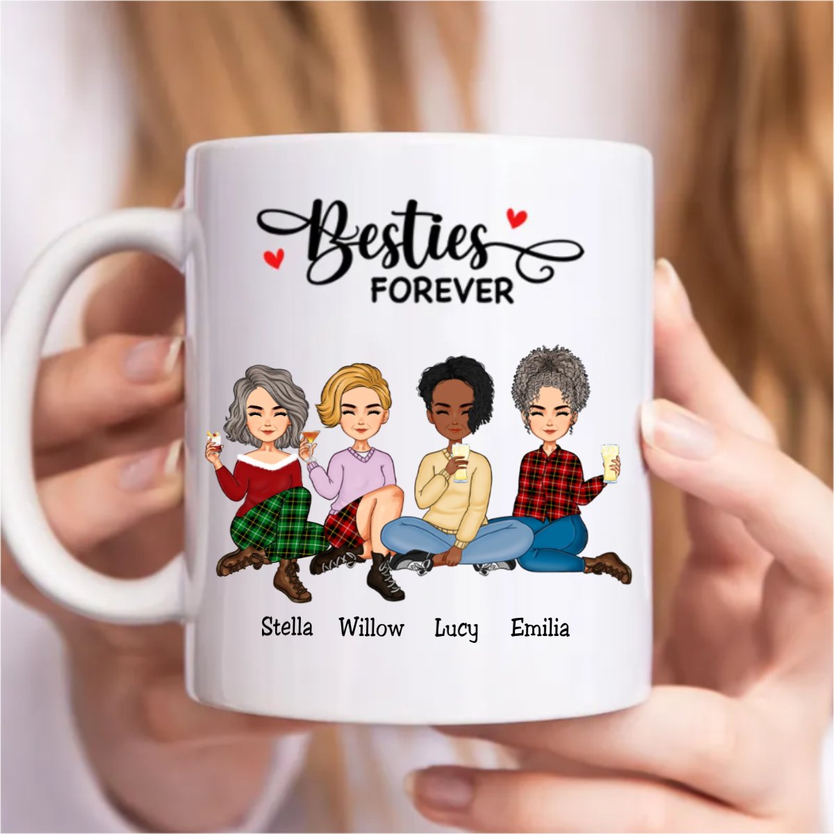 Besties - Besties Forever - Personalized Mug (KE) - Makezbright Gifts