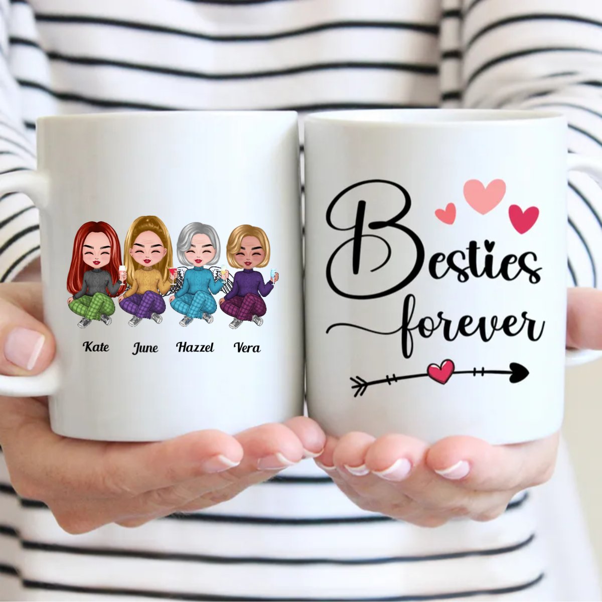 Besties - Besties Forever - Personalized Mug (QA) - Makezbright Gifts