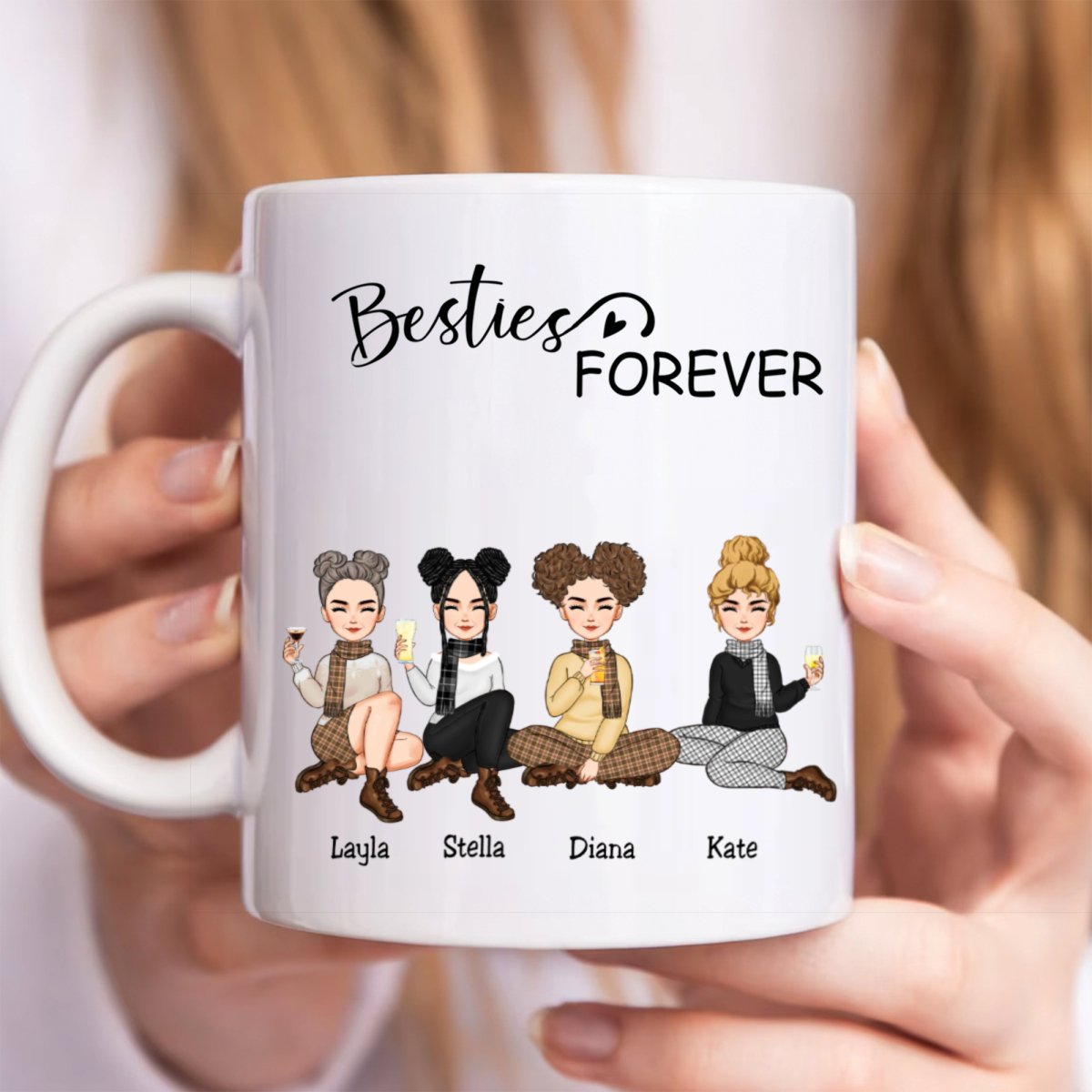 Besties - Besties Forever - Personalized Mug (TT) - Makezbright Gifts