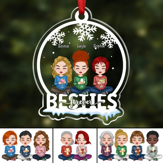 Besties - Besties Forever - Personalized Transparent Ornament (SA) - Makezbright Gifts