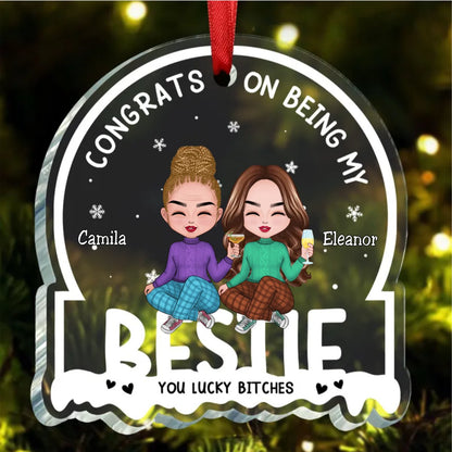 Besties - Congrats On Being My Besties - Personalized Circle Ornament (NM) - Makezbright Gifts