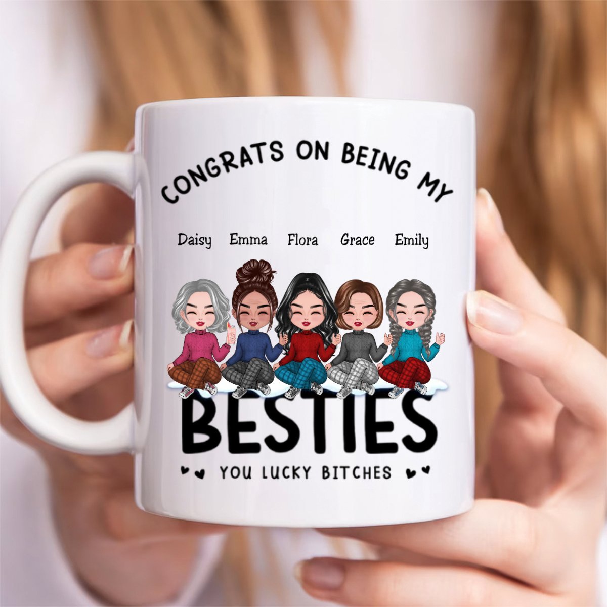 Besties - Congrats On Being My Besties - Personalized Mug (LH) - Makezbright Gifts