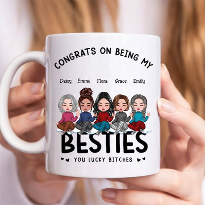 Besties - Congrats On Being My Besties - Personalized Mug (LH) - Makezbright Gifts