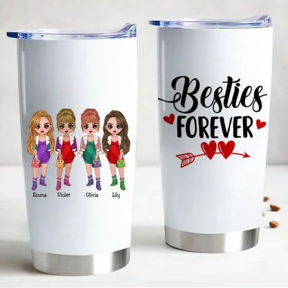 Besties Forever 20oz Custom Insulated Tumbler - Makezbright Gifts