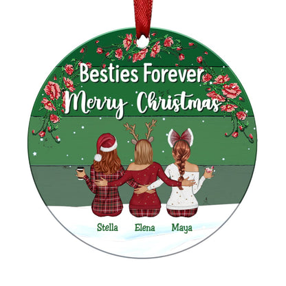 Besties Forever - Personalized Ceramic Ornament - Christmas Gift For Best Friend - Makezbright Gifts