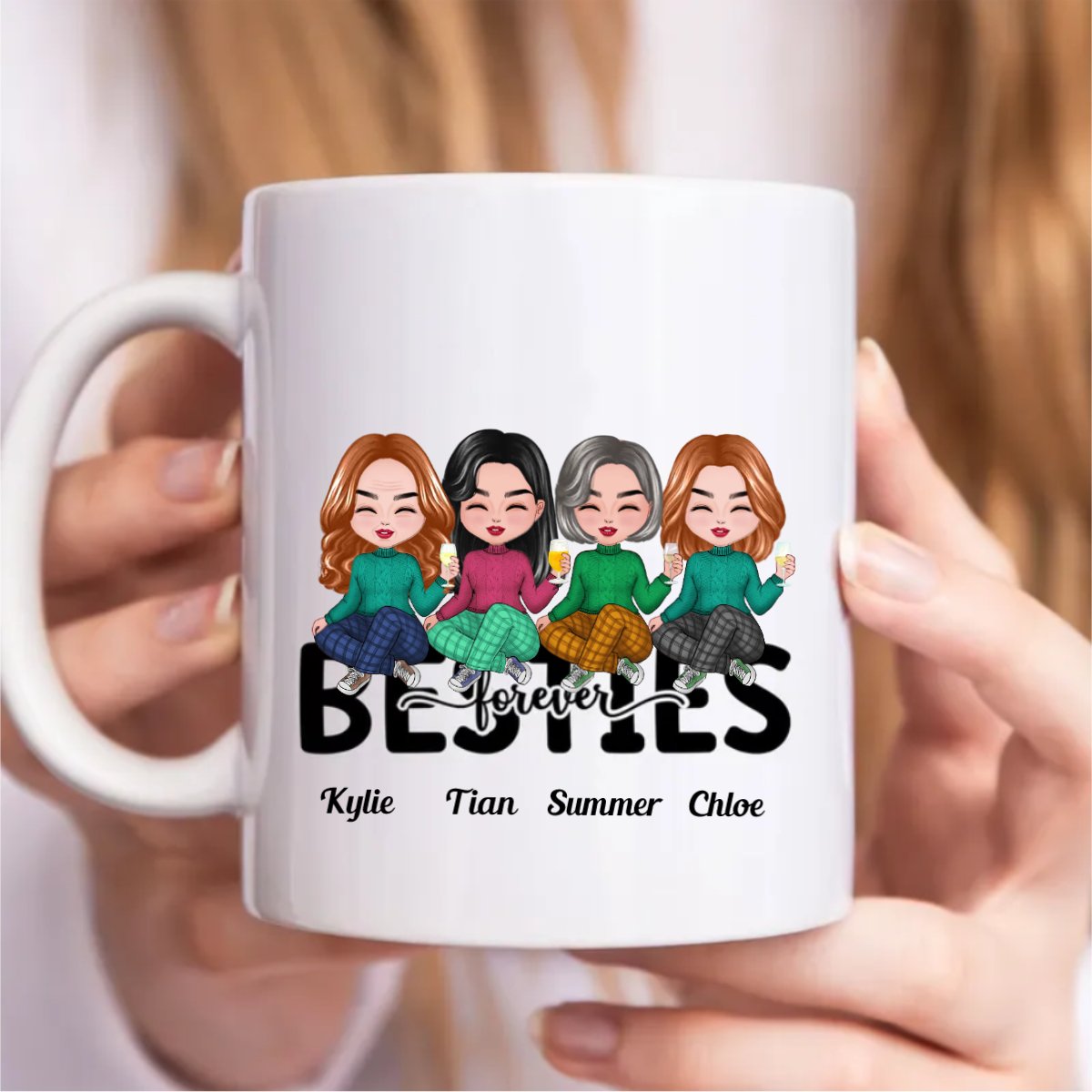 Besties Forever - Personalized Mug - Makezbright Gifts