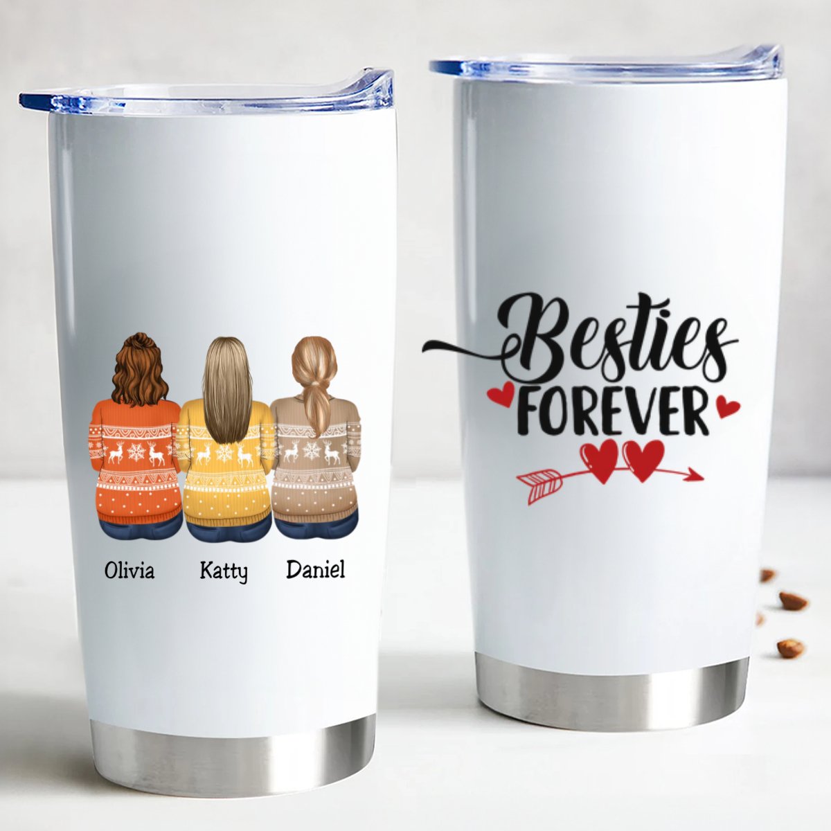 Besties Forever - Personalized Tumbler Cup. - Makezbright Gifts