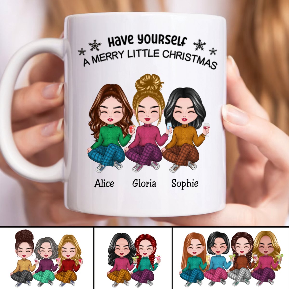 Besties - Have Yourself A Merry Little Christmas - Personalized Mug - Makezbright Gifts