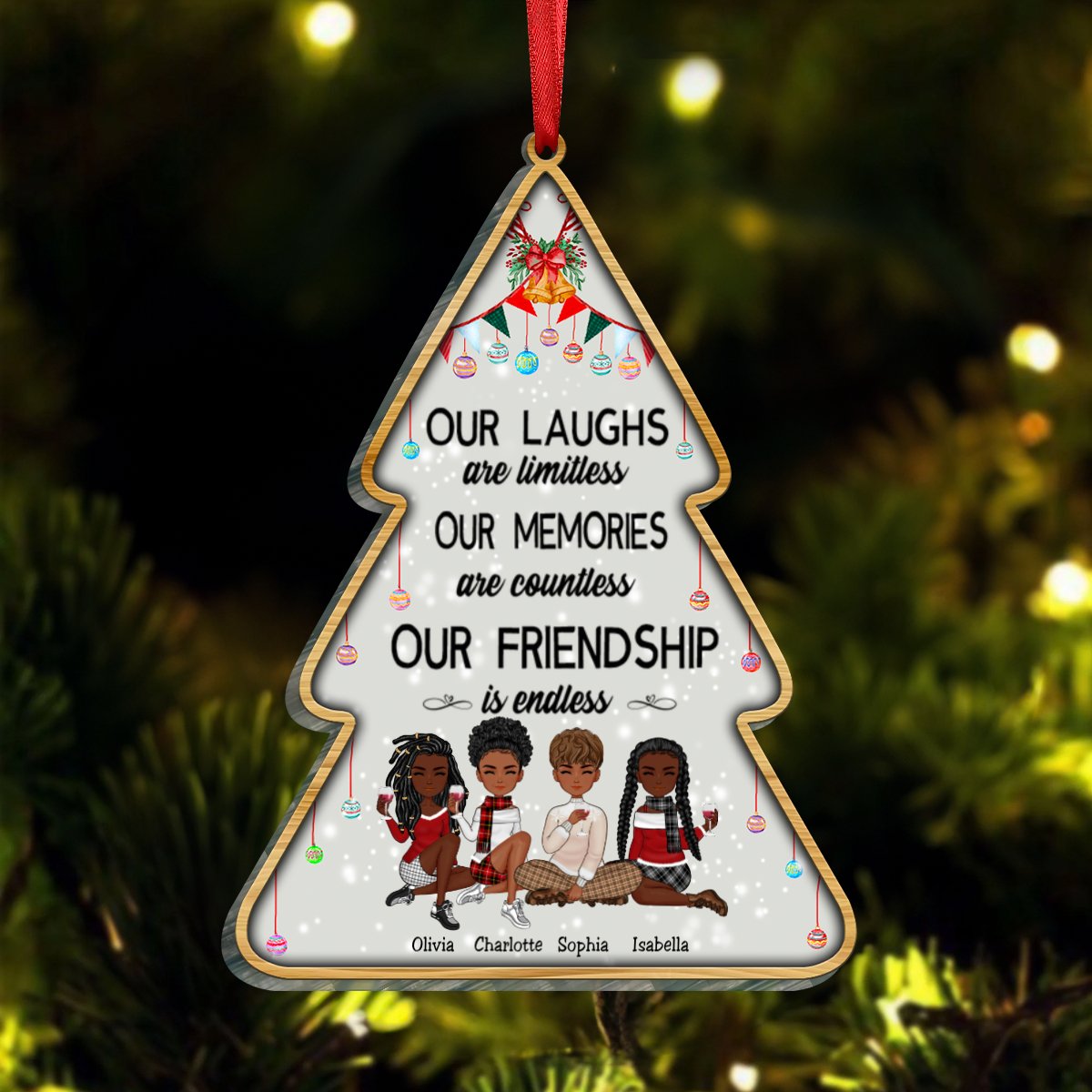 Besties - Our Laughs Are Limitless Our Memories Are Countless Our Friendship Is Endless - Personalized Acrylic Ornament - Makezbright Gifts