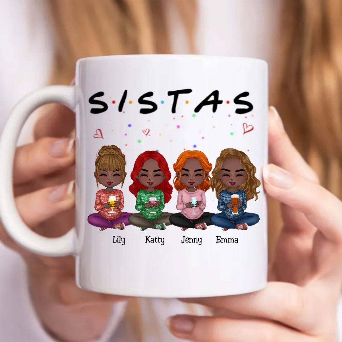 Besties - S.I.S.T.A.S - Personalized Mug - Makezbright Gifts