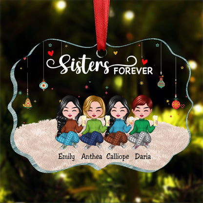 Besties - There Is No Greater Gift Than Besties - Personalized Transparent Ornament V3 - Makezbright Gifts