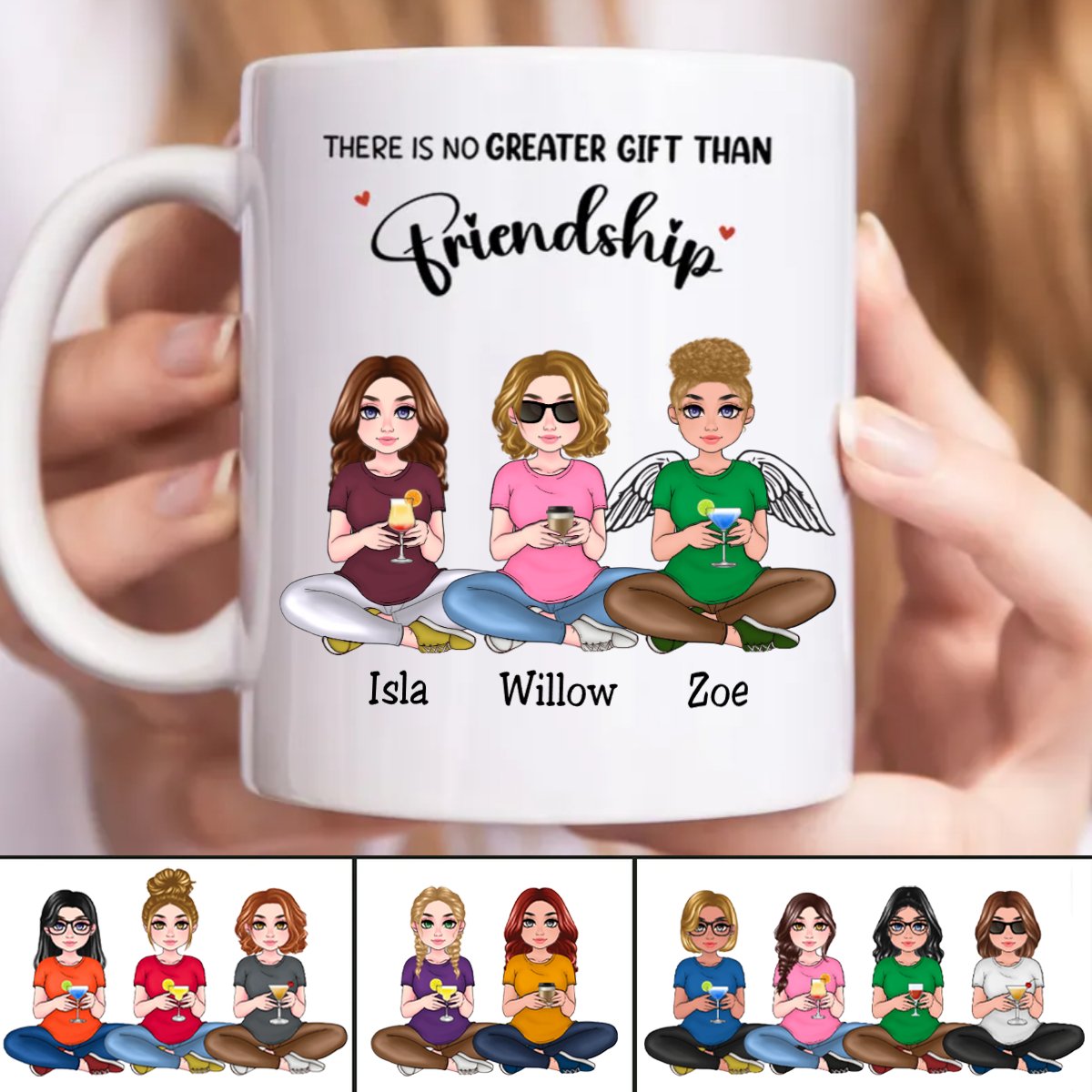 Besties - There Is No Greater Gift Than Friendship - Personalized Mug (NM) - Makezbright Gifts