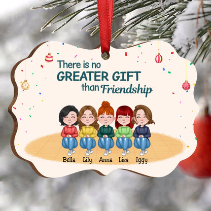 Besties - There Is No Greater Gift Than Friendship - Personalized Ornament (Ver 2) - Makezbright Gifts