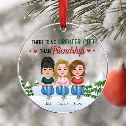 Besties - There Is No Greater Gift Than Friendship - Personalized Transparent Ornament (Ver 4) - Makezbright Gifts