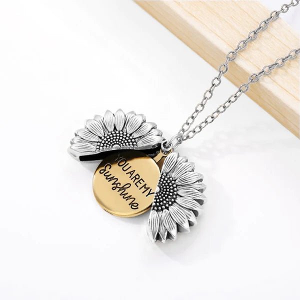 Besties - You Are My Sunshine Sunflower - Personalized Necklace - Makezbright Gifts