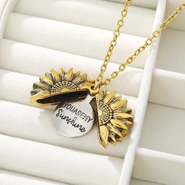 Besties - You Are My Sunshine Sunflower - Personalized Necklace - Makezbright Gifts