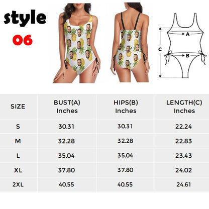 Bikini - Personalized Women's Swimsuit With Funny Faces And Patterns - Personalized Bikini Swimsuit - Makezbright Gifts