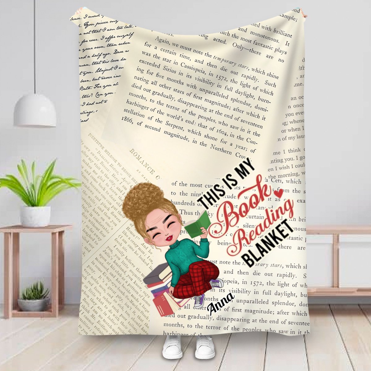 Book Lovers - This Is My Book Reading Blanket - Personalized Blanket - Makezbright Gifts