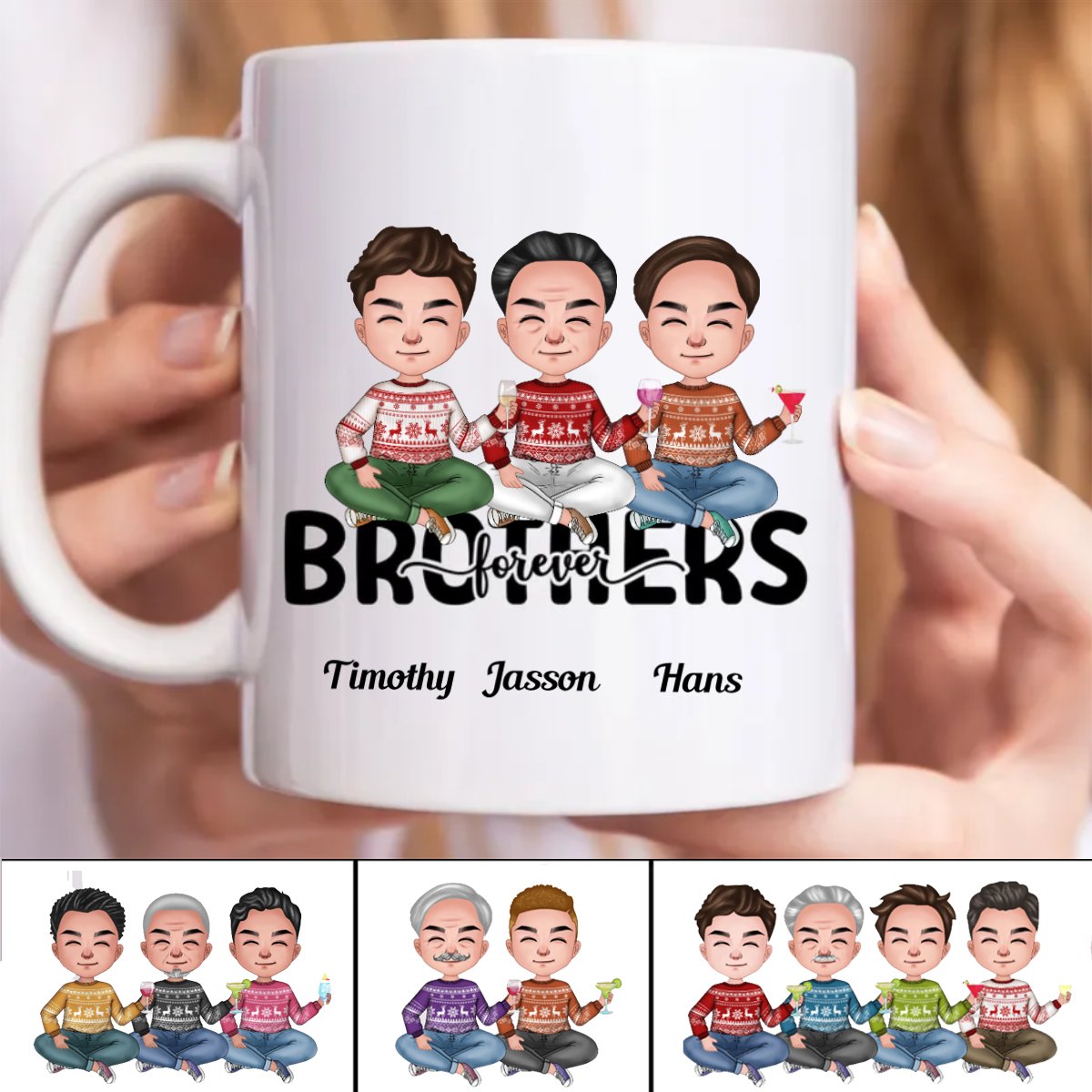 Brothers Forever - Personalized Mug - Makezbright Gifts