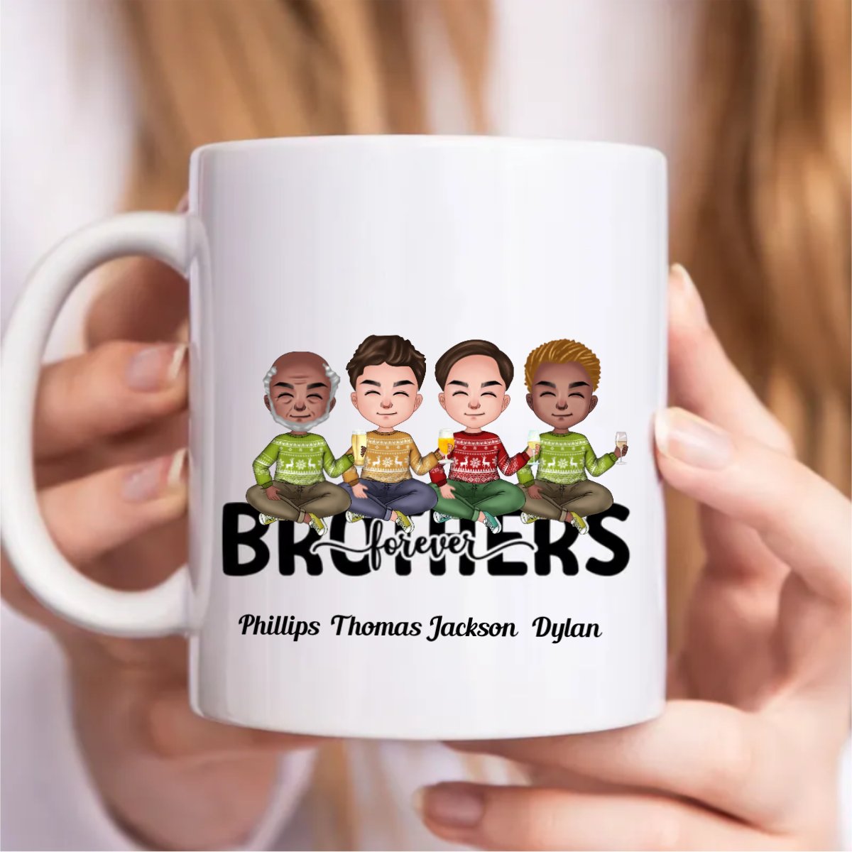 Brothers Forever - Personalized Mug - Makezbright Gifts