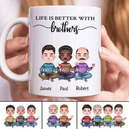 Brothers - Life Is Better With Brothers V3 - Personalized Mug - Makezbright Gifts