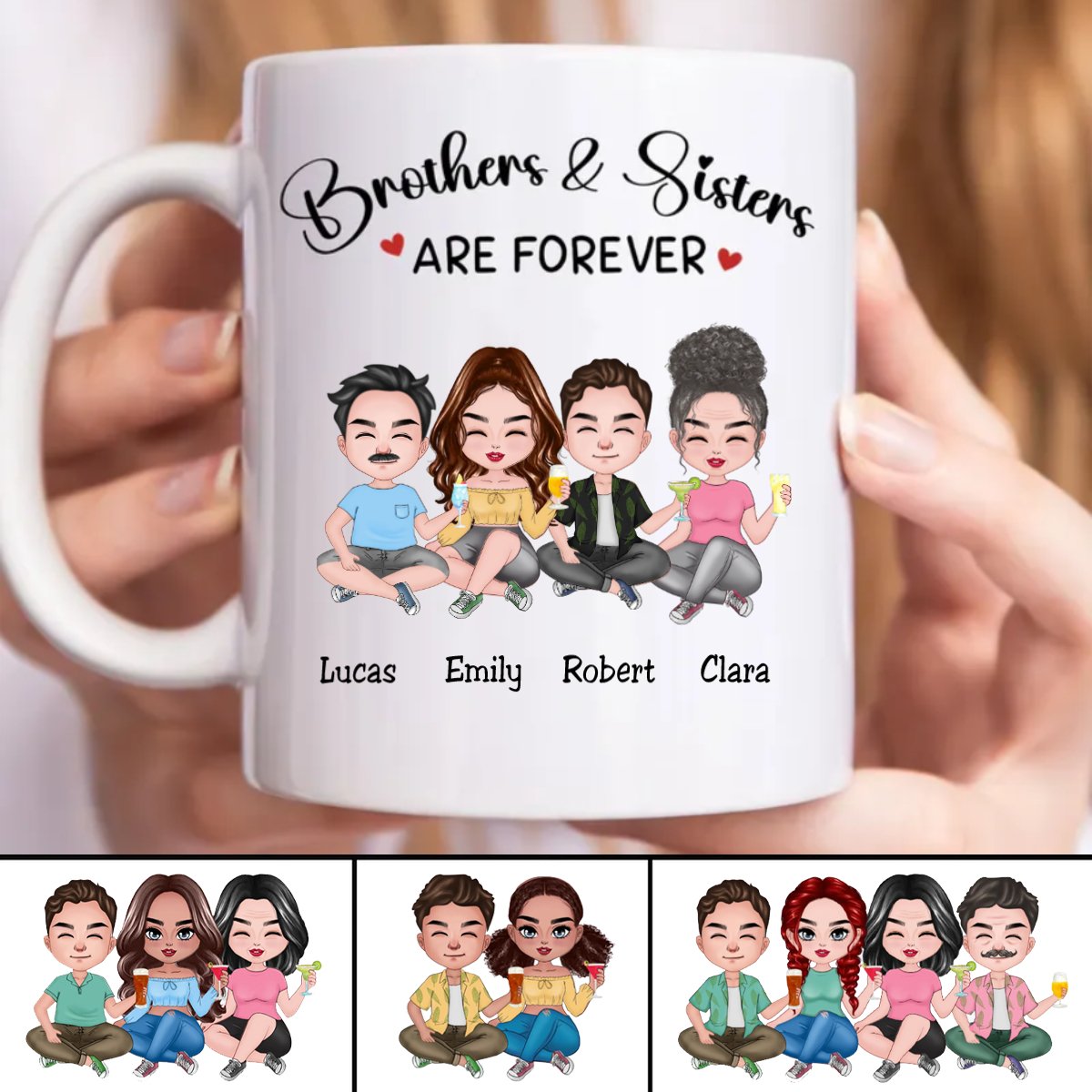 Brothers & Sisters Are Forever - Personalized Mug (TB) - Makezbright Gifts