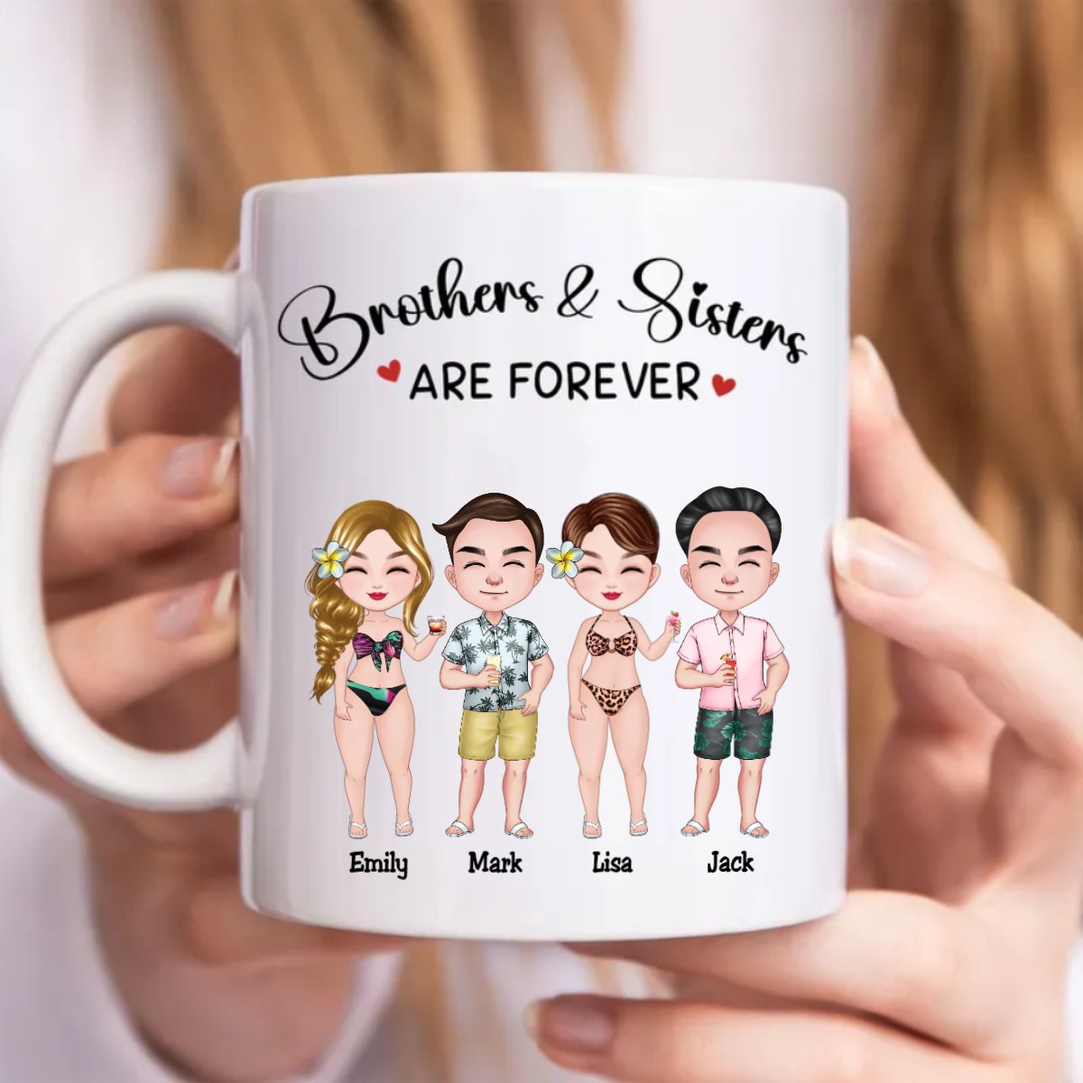 Brothers & Sisters - Brothers & Sisters Are Forever - Personalized Mug - Makezbright Gifts