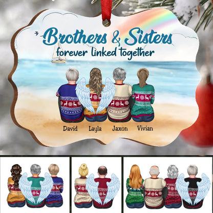 Brothers & Sisters Forever Linked Together - Personalized Christmas Ornament(Ver2) - Makezbright Gifts