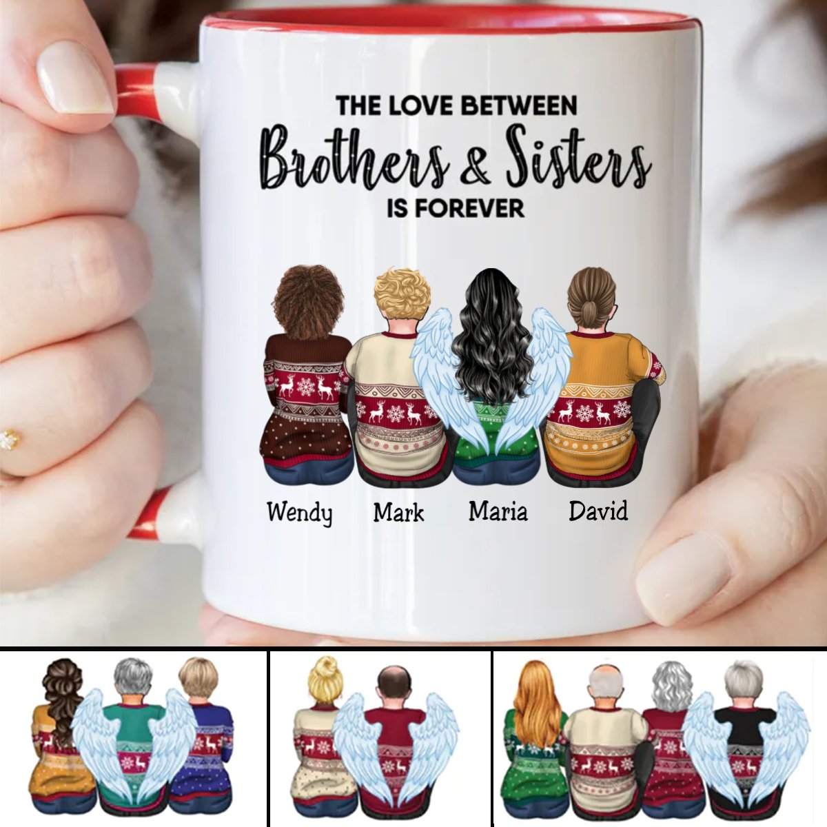 Brothers & Sisters - The Love Between Brothers & Sisters Is Forever - Personalized Accent Mug (TB) - Makezbright Gifts