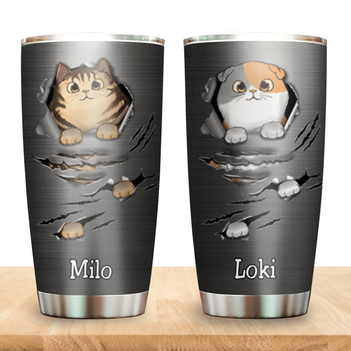 Cat Lover - Custom Cat Name - Personalized Tumbler - Makezbright Gifts