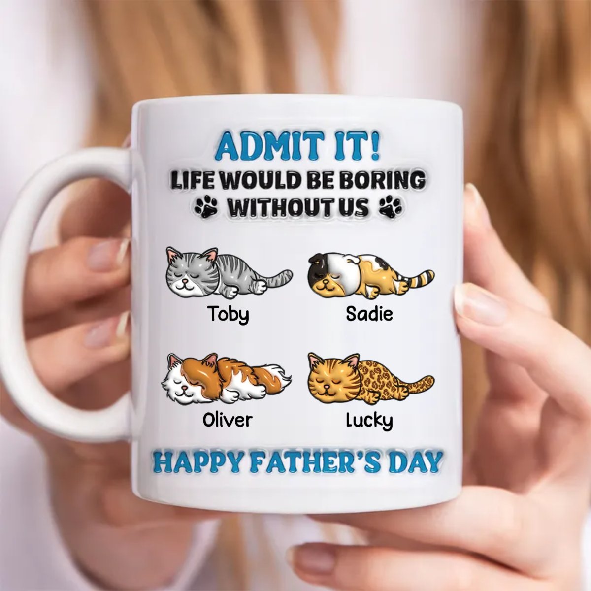 Cat Lovers - Admit It! Life Would Be Boring Without Us - Personalized Mug - Makezbright Gifts