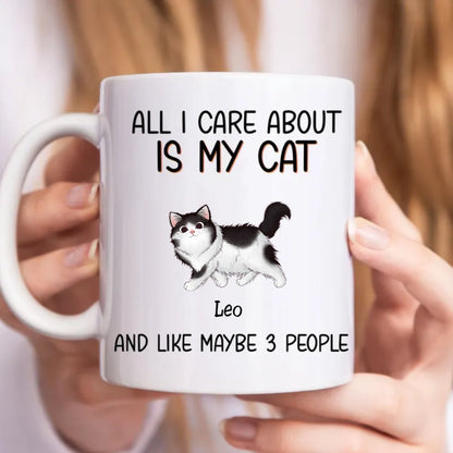 Cat Lovers - All I Care About Is My Cat - Personalized Mug - Makezbright Gifts