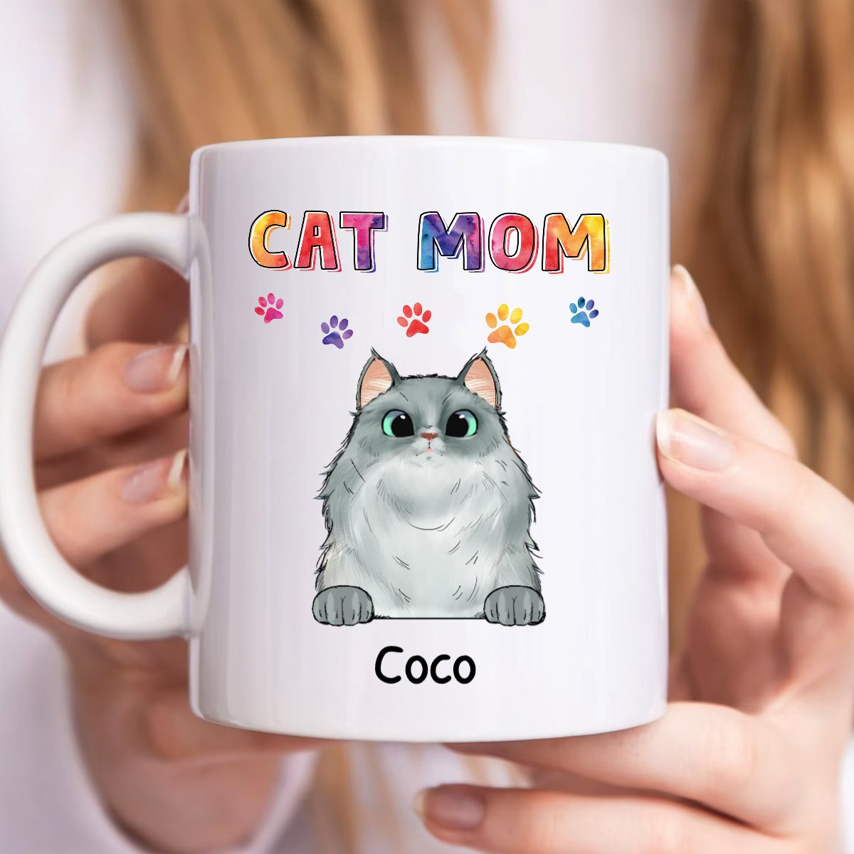 Cat Lovers - Cat Mom - Personalized Mug (Ver. 2) - Makezbright Gifts