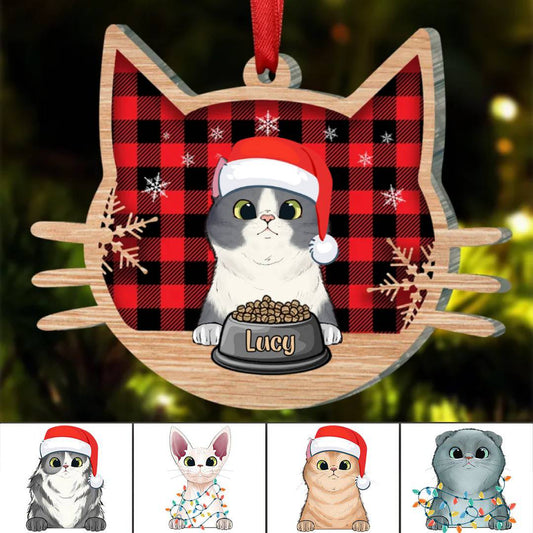 Cat Lovers - Happy Cat On Christmas Day - Personalized Ornament (LH)