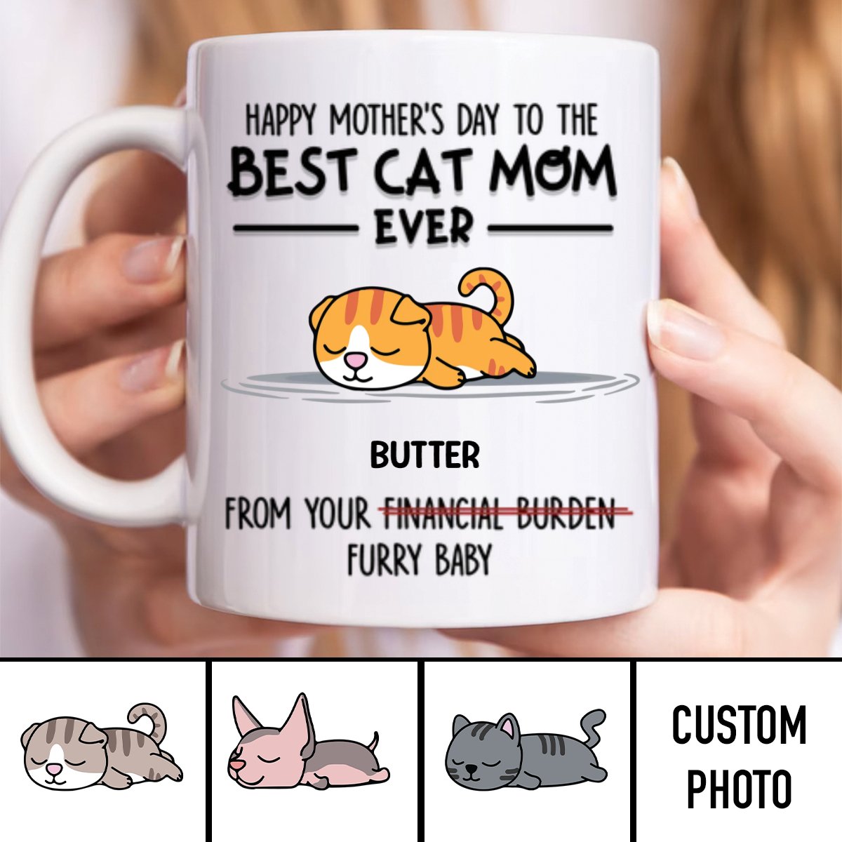 Cat Lovers - Happy Mothers Day Father Day To The Best Ever - Personalized Mug - Makezbright Gifts